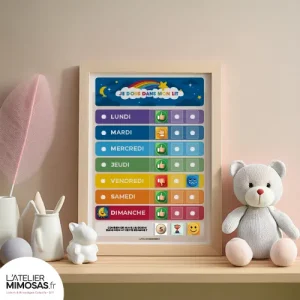 Tableau “J’apprends à dormir dans mon lit” – Aider votre enfant à dormir seul en douceur